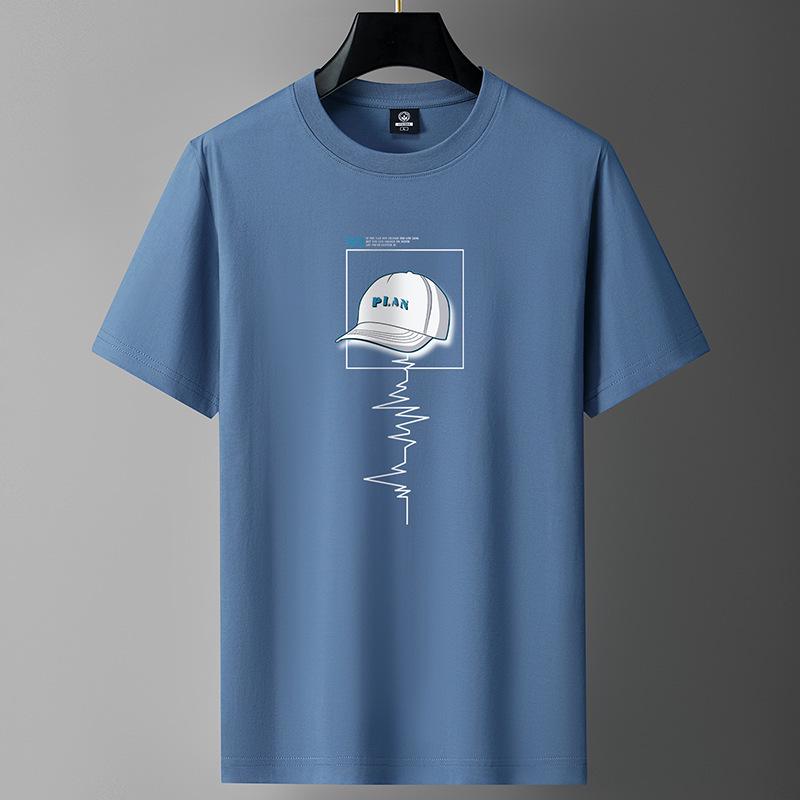 Men's Cotton Loose-Fit Short-Sleeve T-Shirt - Stylish Casual for Teens and Students