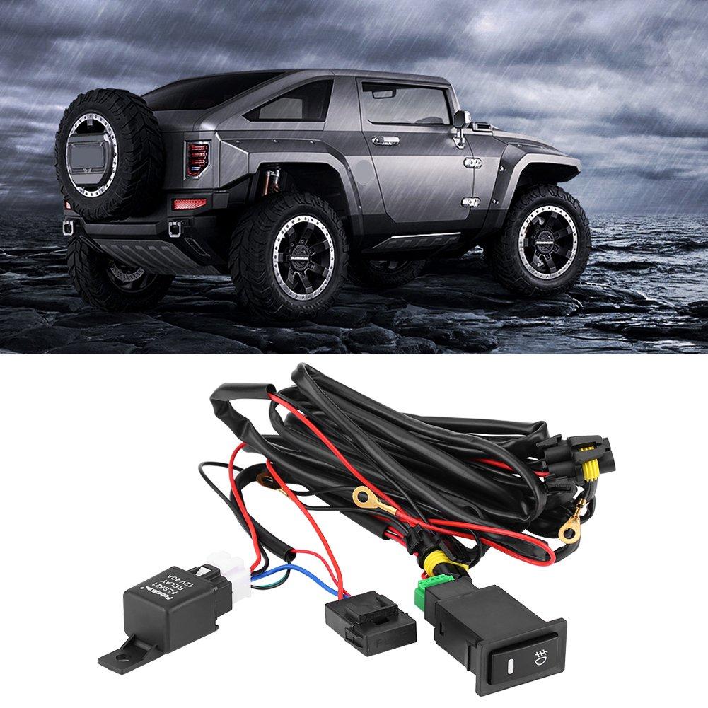 Fog Light Switch Wiring Kit 40A Car LED Fog Light On/Off Switch Wiring Harness Fuse Relay Kit