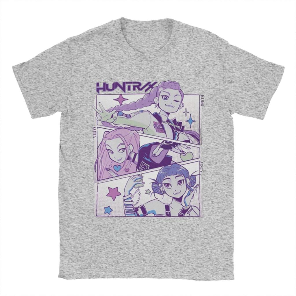 K–Pop Demon Hunters huntrix Rumi, Zoey and Mira T-Shirt Short Sleeve Streetwear Tops Summer Cotton Comfortable Plus Size Clothes