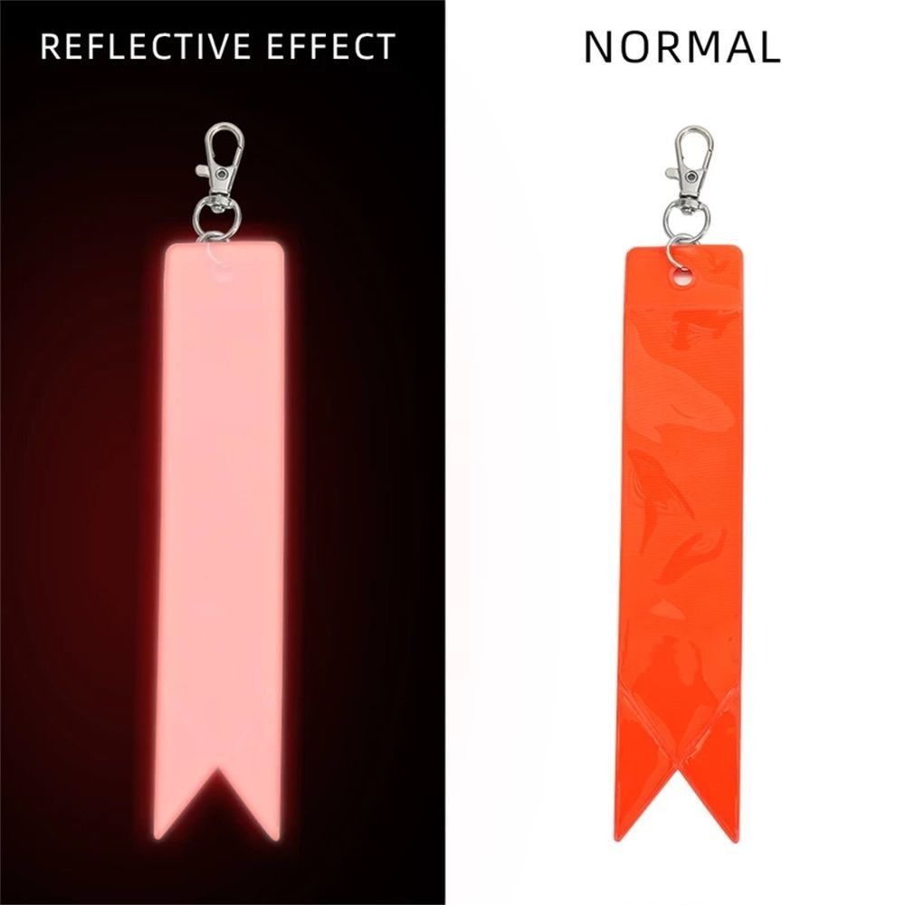 10Pcs Soft PVC Reflective Strips Waterproof Backpack Pendant DIY Car Keyrings Cycling