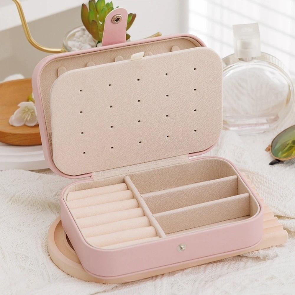 PU Leather Jewelry Box Earrings Jewelry Organizer Case Portable Jewelry Storage Box Display Stand