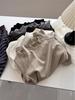 Korean-Style Double-Sided Oreo Fleece Half-Turtleneck Warm Base Layer Top for Women - Long-Sleeve Winter T-Shirt