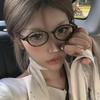 Chic Oval Anti-Blue Light Glasses for Women Retro Korean Style with Clear Lens