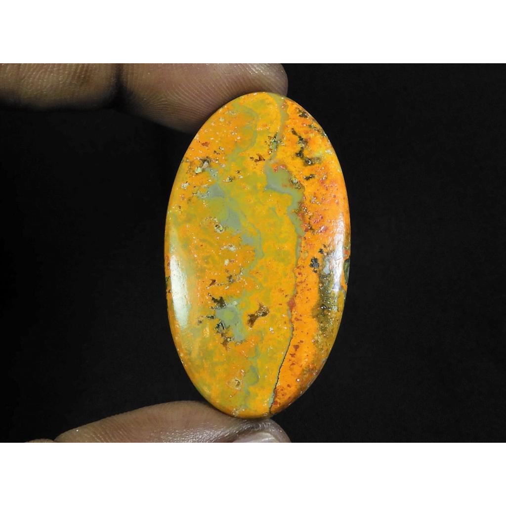 57Cts. Natural Bumble Bee Jasper Oval Cabochon Loose Gemstone 25X45X05MM D-90