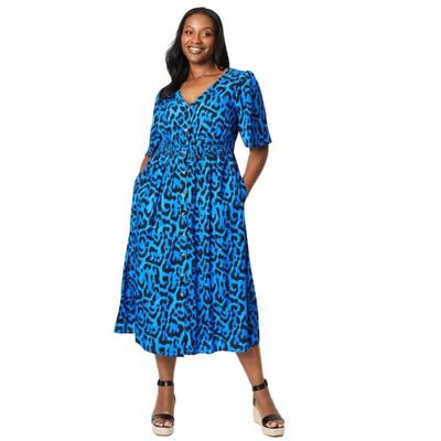 Dorothy Perkins Womens/Ladies Leopard Print Button Front Plus Midi Dress