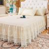 Princess Lace Ruffle Bed Skirt Set - Single Piece Bed Sheet & Mattress Protector