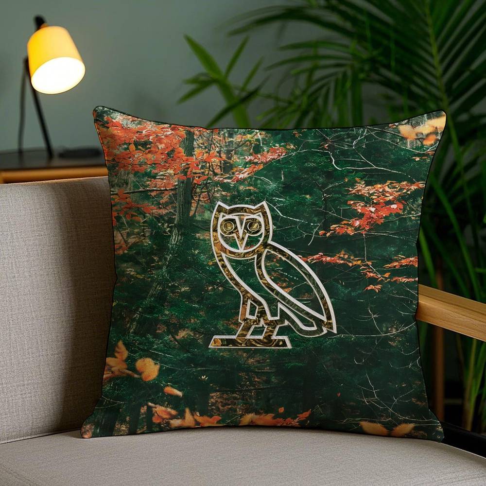Octobers Very Own-O Owls Ovo Pillow Case Anti-Dustmite Pillowcase Invisible Zipper Silky Short Plush Sofa Cushion Cover