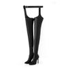 Sexy Women Super High-Heeled Pants Boots Sexy Over-the-knee Boots Motorcycle Shoes Plus size