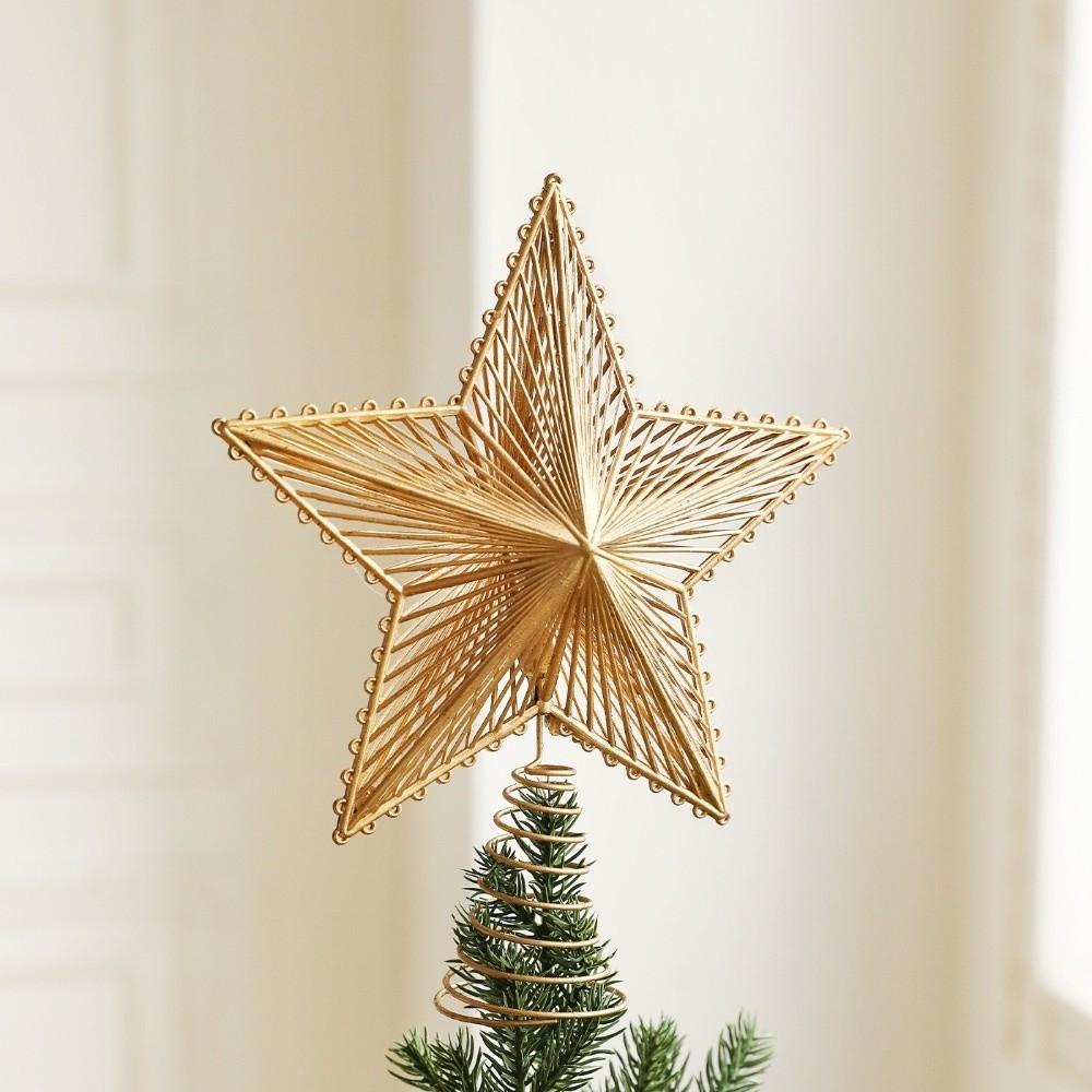 New Gold Star Christmas Tree Top Star Hollow Out Plastic Iron Christmas Decorations Christmas Tree Decorations Home Party Decor