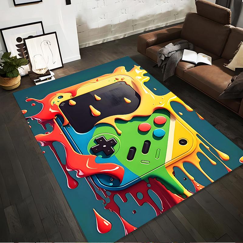 Colorful Retro Game Controller Design Carpet for Living Room Decor Suitable for use as an anti-slip for living room bedroom sofas 40x60cm( 15x23in )