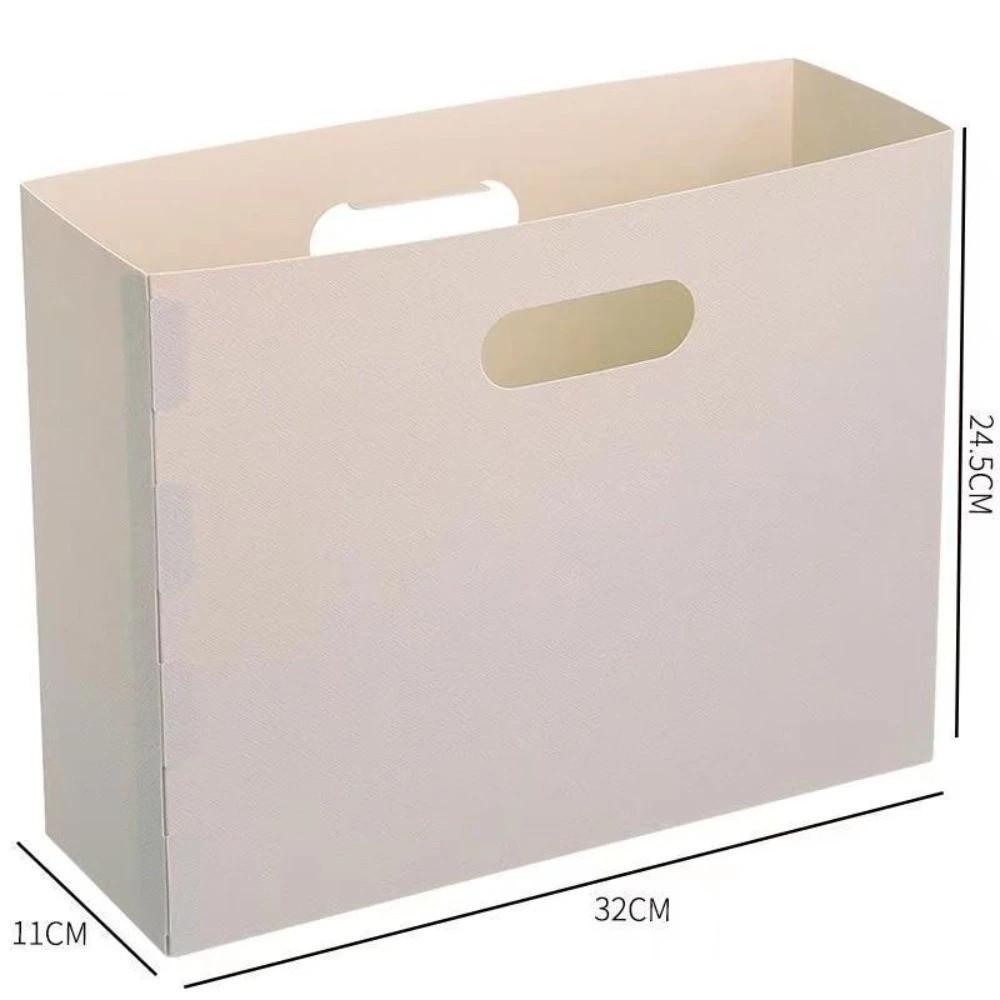 

New Folding File Storage Box Multi-functional Plastic Books Storage Rack Vertical Space Saving File Organizer Office Use бежевый
