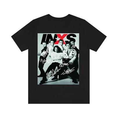 INXS Band COLLAGE Unterschrift Schwarz Unisex T-Shirt S 5XL KURZARM