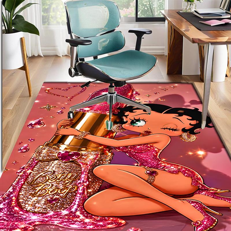 Betty Boop Pattern Rug, Indoor/Outdoor Mat, for Picnic, Gameroom, Bedroom, Office, Living Room, Home Decor Carpet, Birthday Gift