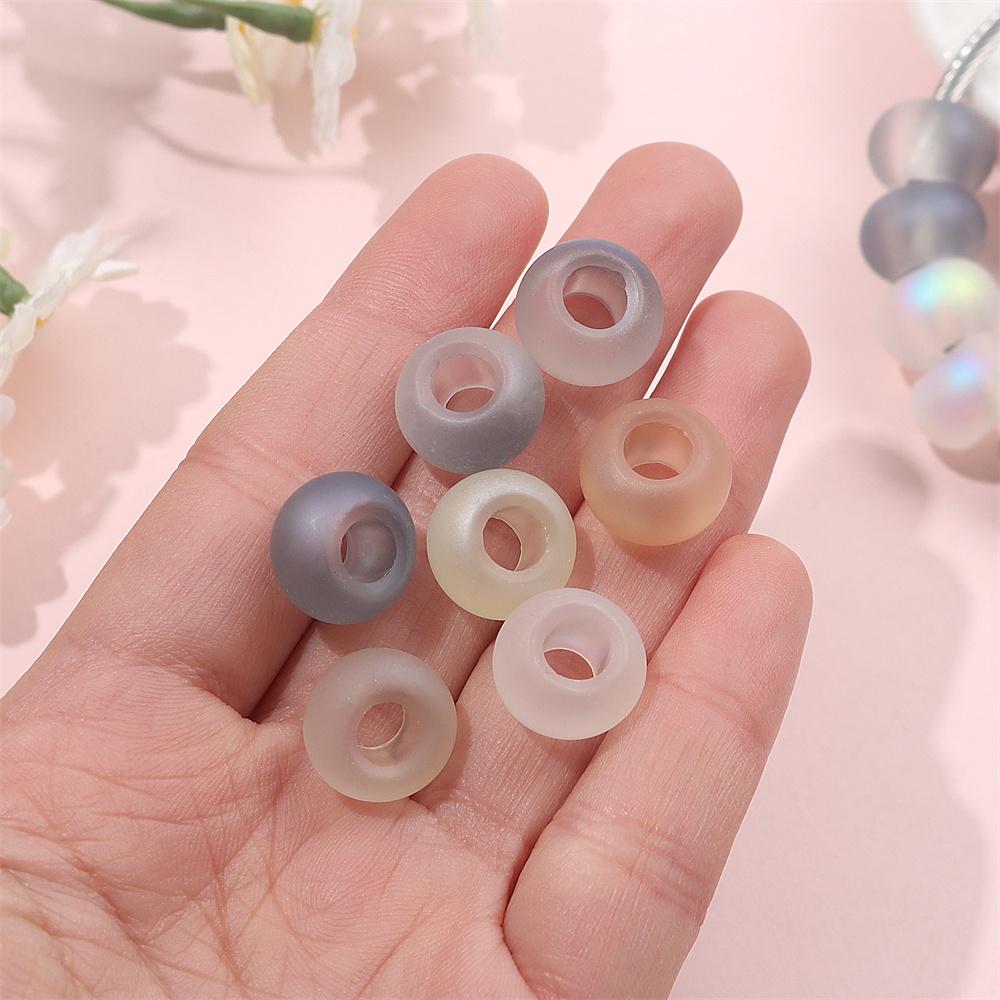 30/50/100ks 14mm velký otvor skleněná evropská korálek průhledná podložka volně rozložený korálek DIY výroba šperků řemesla DIY