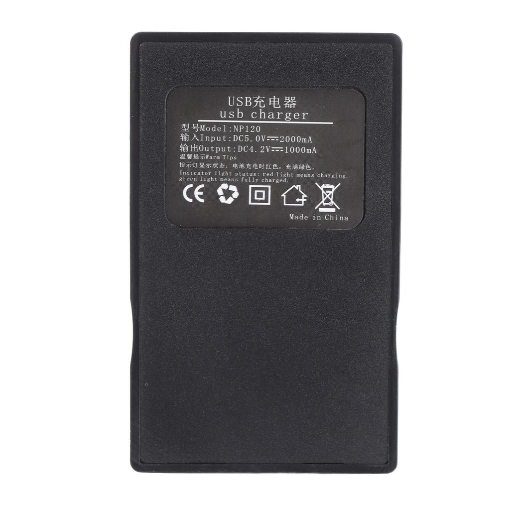 NP120 Battery Charger Type C Camera Battery Charging Station with LED Indicator for HDR AC3 Digital Video Camera