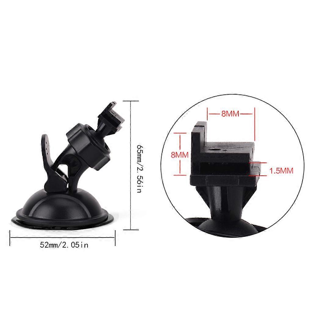 Car Suction Cup For Cam Holder Vehicle Video Recorder On Windshield Dash Board Mount with 5 Types Adapter 360 Degre A Black