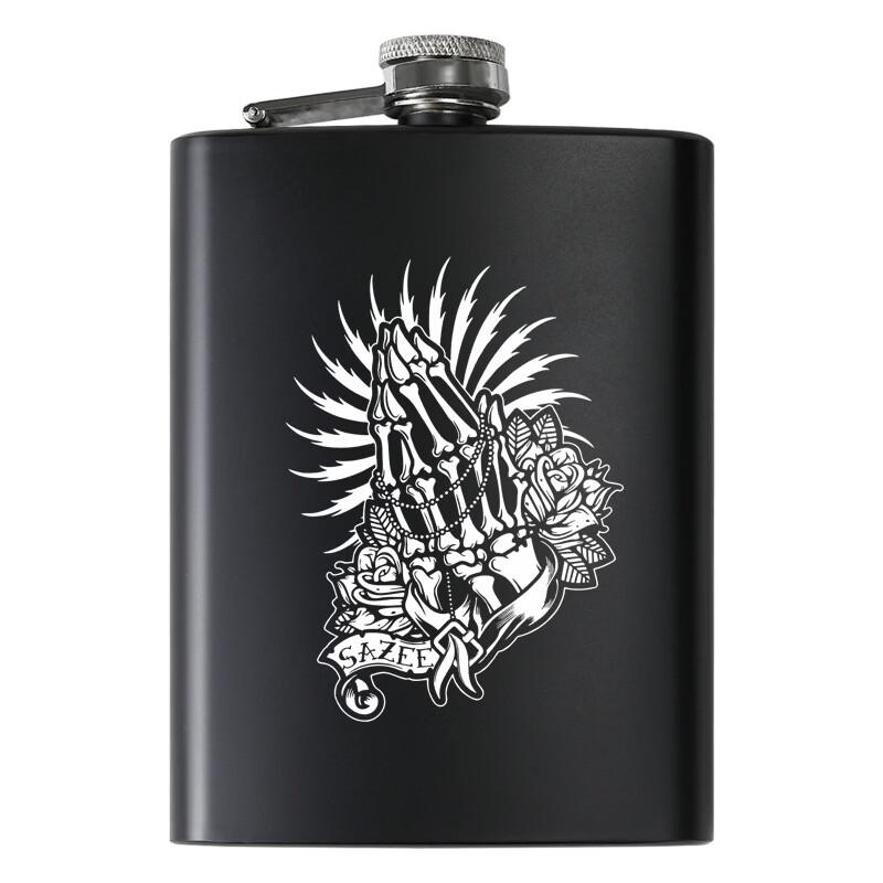 

Matte Black Portable Hip Flask Set