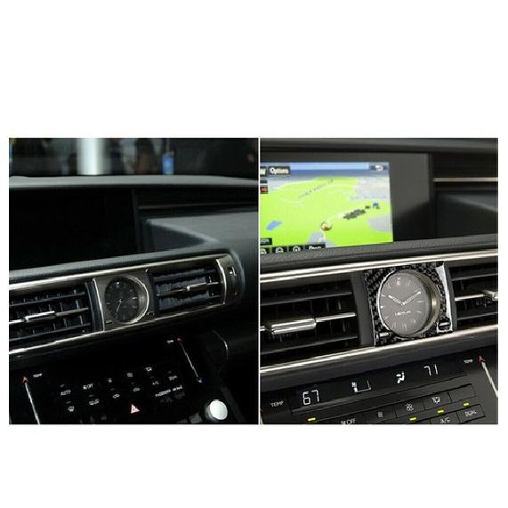 Carbon Fiber Clock Frame Decorative Trim Cover For Lexus IS250 IS350 2014-2018