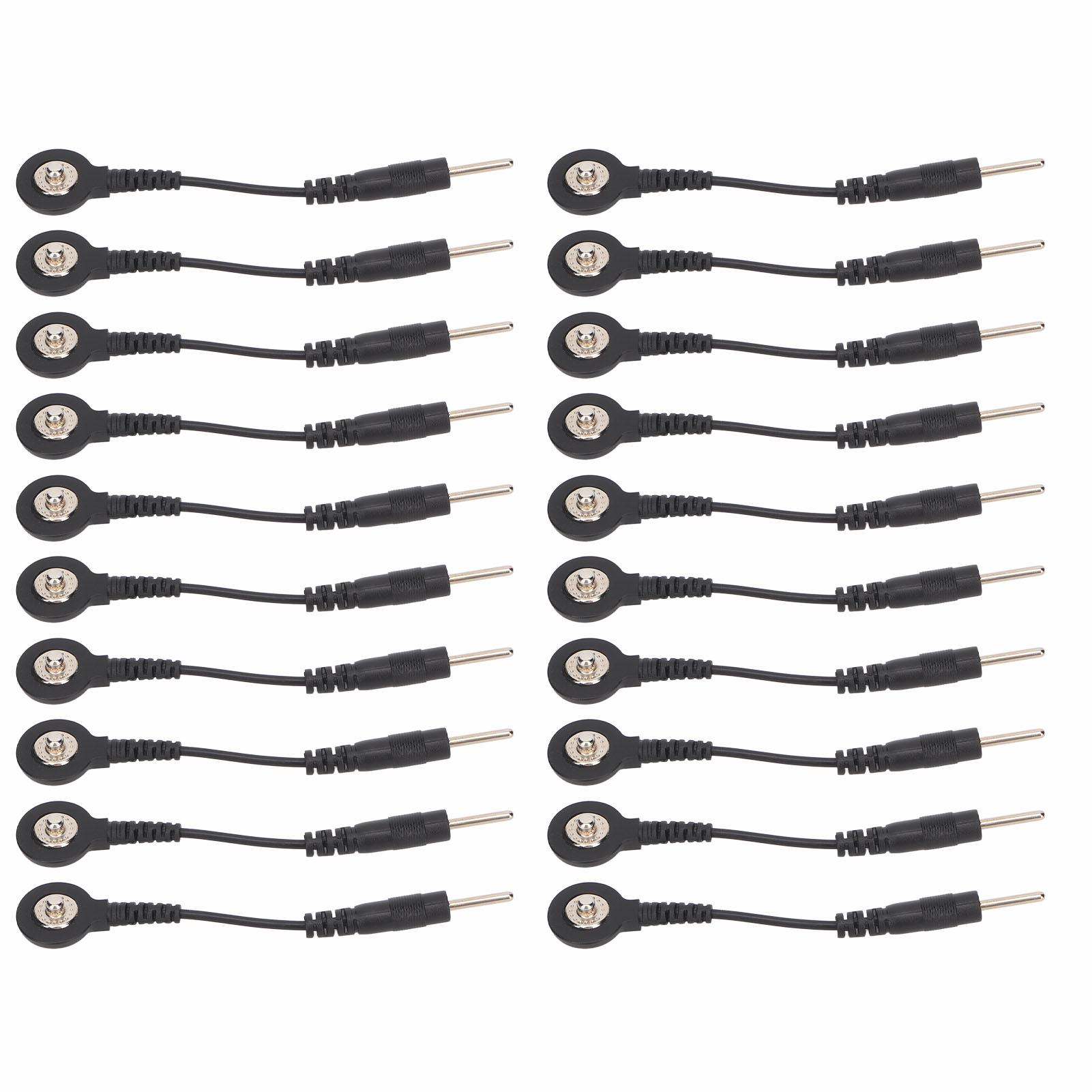 

20 шт. черных защелкивающихся электродных проводов для цифровой терапевтической машины TENS 2