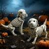 Halloween Dog Figurine In Resin, Bone Look Display Accent for Home Parties, Shelf Displays, and Seasonal Styling