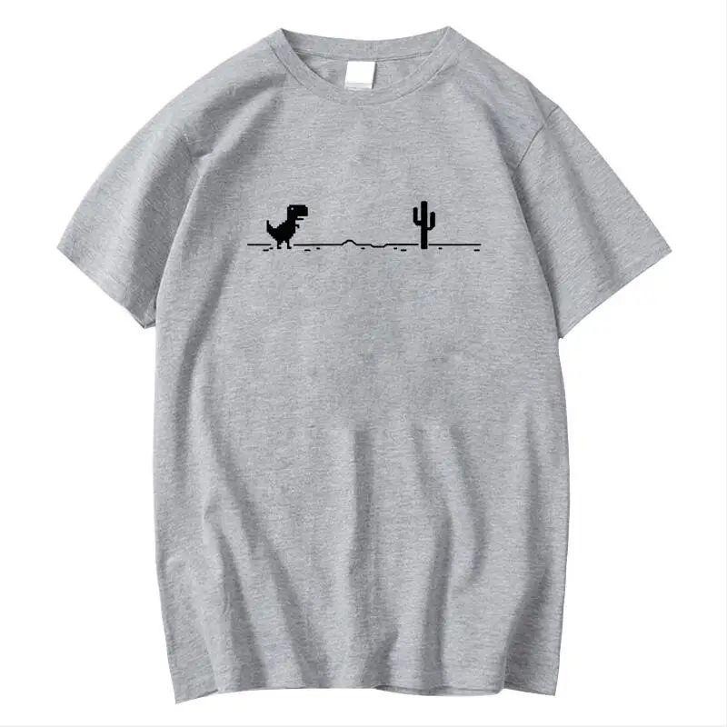 Y2k Funny Dinosaur Print T Shirt Loose Oneck Fashion Cool Cotton T Shirt Casual Loose Short Sleeve Tshirt Top Unisex
