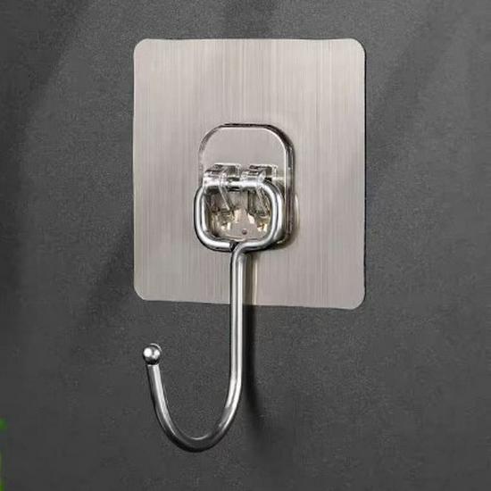 Transparent No-Drill Strong Adhesive Wall Hook for Bathroom & Kitchen