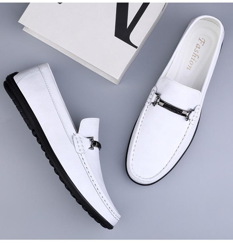 Men's Soft Cowhide Leather Casual Shoes, Size 36-45, Slip-On Style