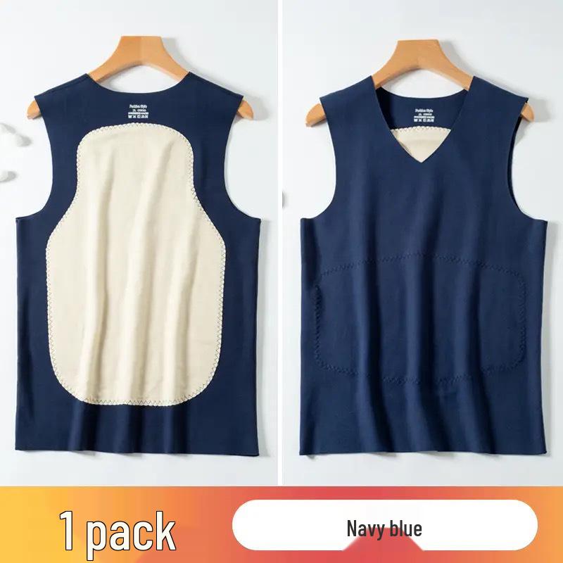 

Мужской двухсторонний бесшовный терможилет - Тепло осени/зимы 5XL темно-синий