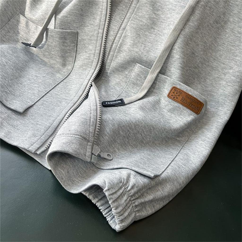 Spring and Autumn Male Vitality  Versatile Simple Jugendstil Sleeveless Hooded Sweatshirt