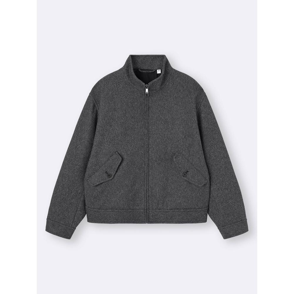 Gu By Uniqlo Cozy Melton Stand Zip Up Jacket