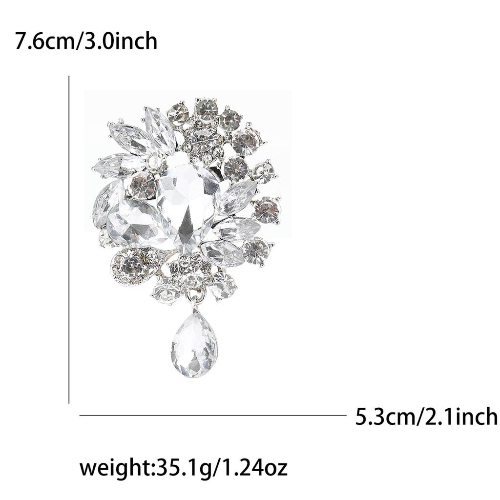 Elegant Rhinestone Alloy Brooch - Versatile Medium-Sized Corsage Pin for Women's Fashion