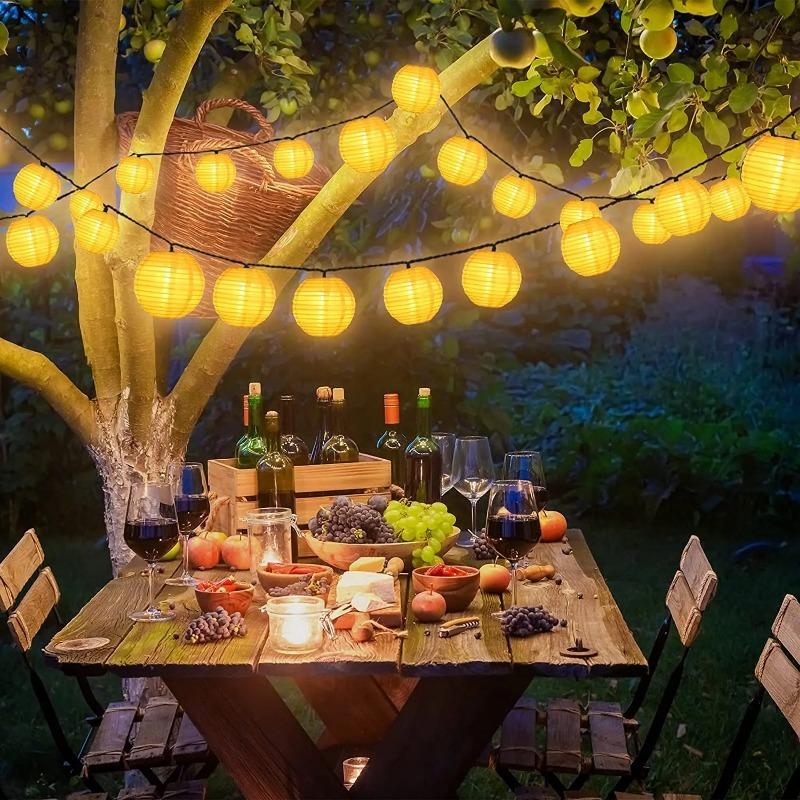 Lanterne 5W Catena Luminosa Solare a LED per Esterno Giardino Recinzione Ghirlanda di Luci Fata per Natale Matrimonio Festa Patio