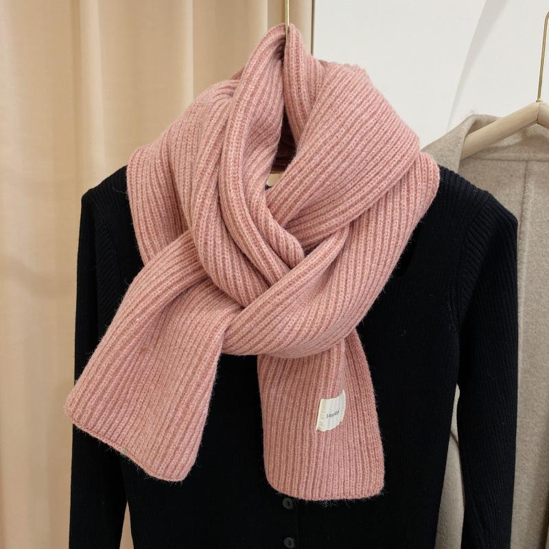 New Red Arctic Fleece Knitted Scarf Men's and Women's Winter Christmas Student Couple Thickened Wool Scarf Korean