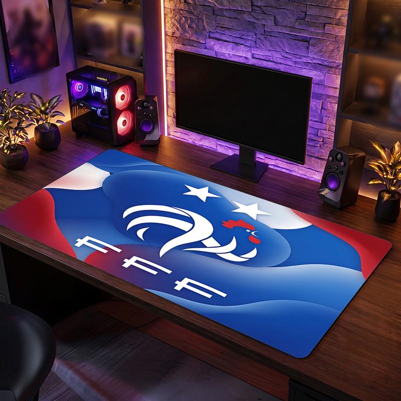 Tappetino Mouse Scudo Calcio Francia, Tappetino da Scrivania Esteso in Gomma Antiscivolo per Gaming Ufficio Laptop Regalo per Fan