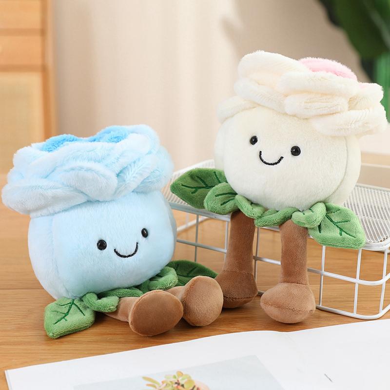 New Plant Series Rose Flower Plush Toys Soft Cartoon Pink Blue White  Dolls Home Decor Cute Baby Valentine's Day Gift For Girls