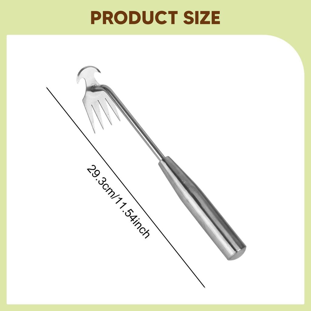 Weed Remover Portable Lightweight Weeding Tool for Yard Vegetables Uprooting 30 cm 4 Tines