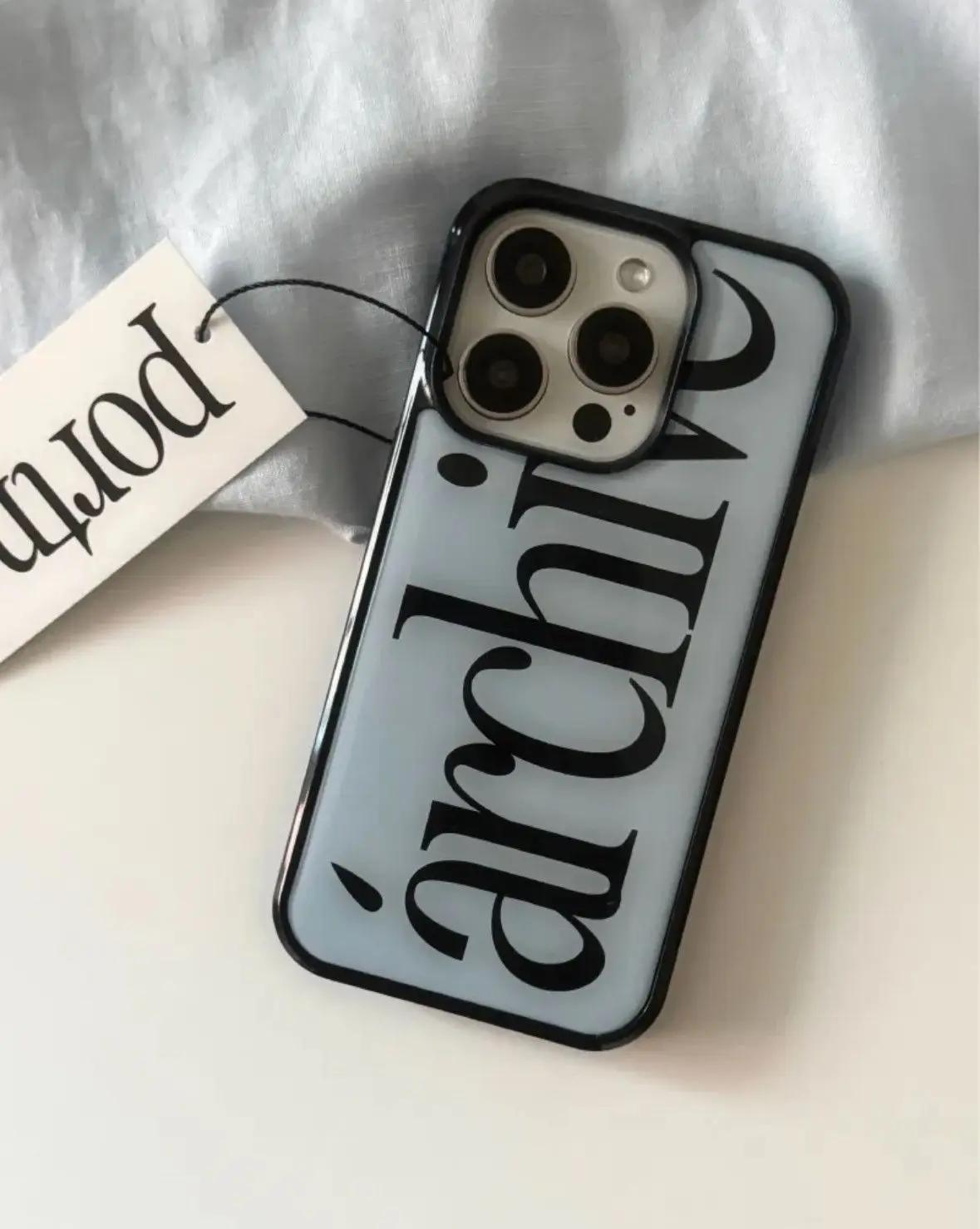

Minimalist And Personalized Letter Archive Couple Phone Case for iPhone 17AIR 16 15 14 13 12 11 PRO MAX PLUS Y2K Drop Glue Cover iPhone 13 Pro
