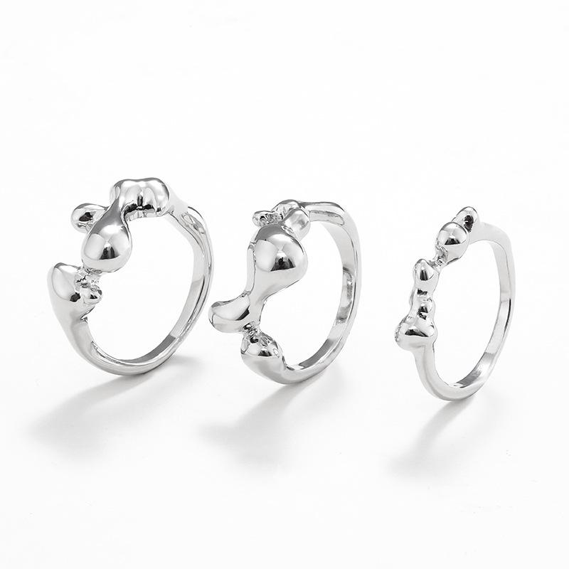 Kenjie INS Irregular Alloy Personality Ring for Women - European and American Open Design, Autumn/Winter Collection.