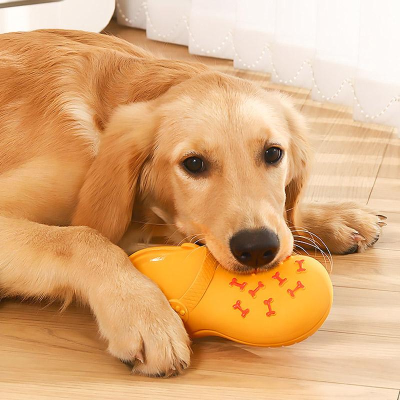 Durable Rubber Slippers-Shaped Chew Toy, Teeth Cleaning & Training, for Aggressive Chewers - Rubber Slippers-Shaped Chew Toy