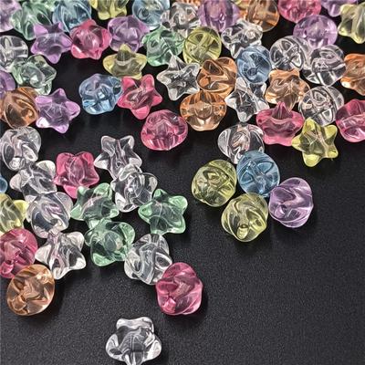 Bracelet Acrylic Five-pointed Star Loose Beads Transparent Three-dimensional 10pcs for Necklace Earrings Jewelry Making  Accessories