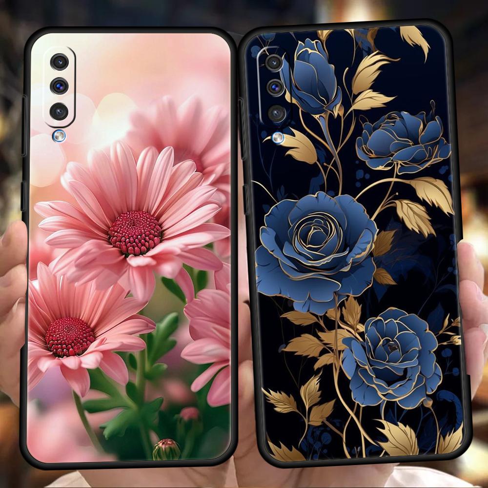 Flower Phone Case for Samsung Galaxy A24 A13 A53 A73 A33 A22 A12 A02 A03 A05 A70 A50 A10 A20 5G Silicone Shell Capas Bags Fundas