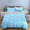 Whimsical Clouds & Waves Pattern Bedding Set Bedding Set (1 Duvet Cover, 2 Pillowcases, Duvet Not Included) Sofas