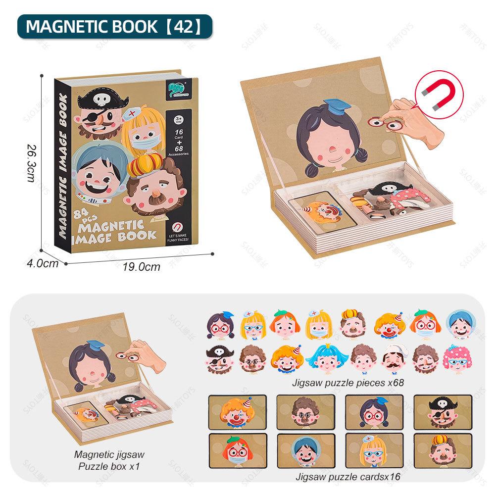 Neues Interessantes DIY-Puzzle für Kinder Magnetisches Zauberbuch-Serie Magnetischer Aufkleber für Kinder Spielzeug für die frühkindliche Bildung Chri