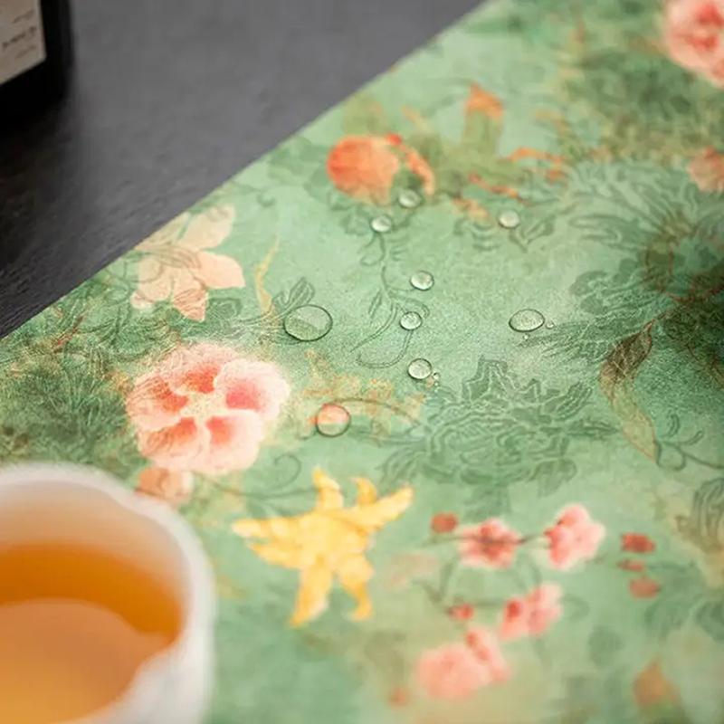 Chinese-Style Retro Zen-Inspired Double-Sided Waterproof And Non-Slip Tea Table Mat, Dry Brewing Mat, Long Table Runner