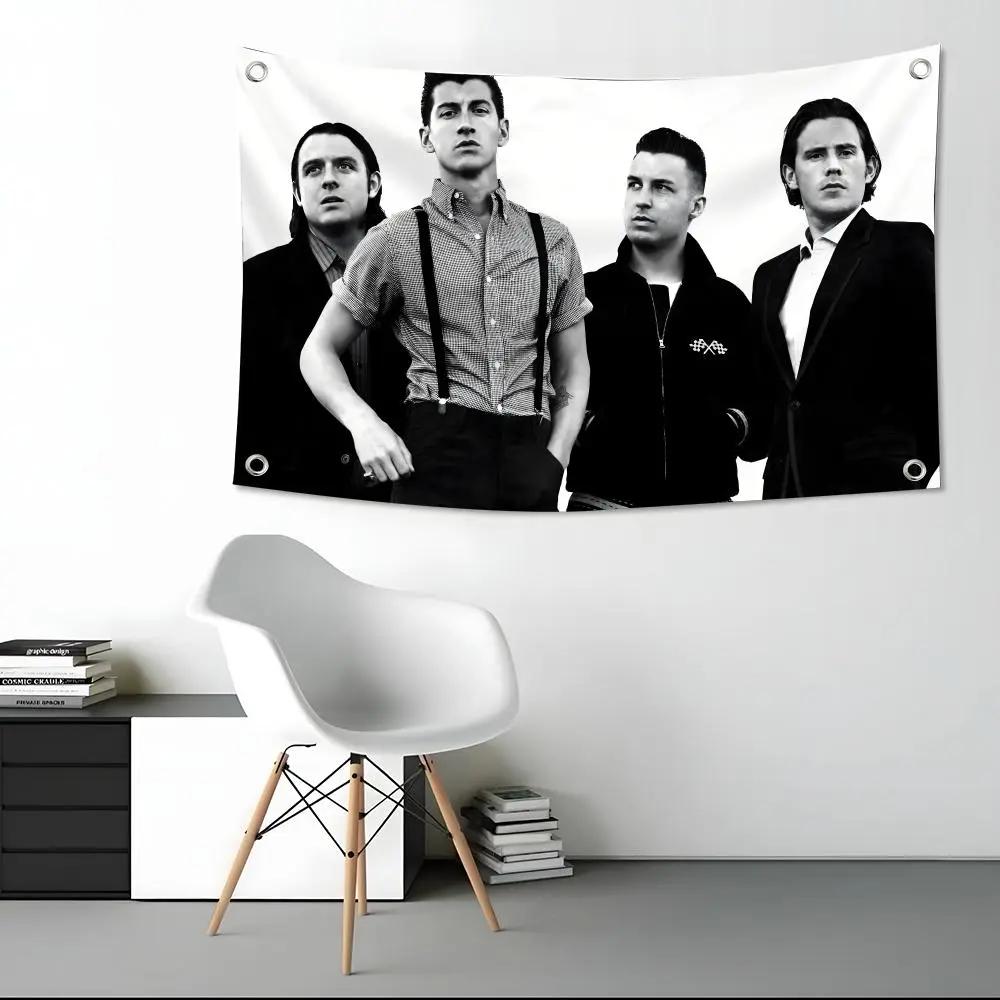 

Arctic Monkey Band Tapestry Polyester Fiber Wall Hanging Cloth Rock Lyrics Fans Bedroom Dormitory Bar Photo Background 74x94cm(29x37in)