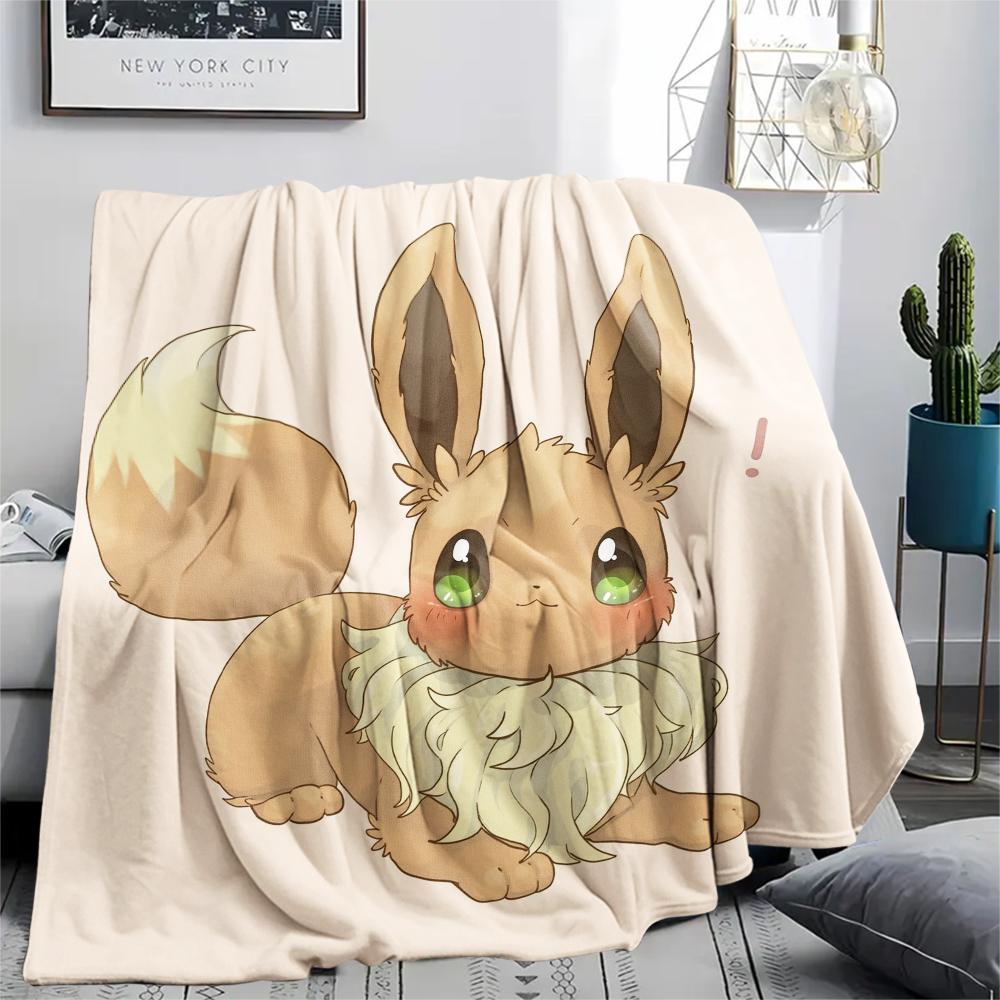 Eevee Muster Flanelldecke, Hohe Qualität, Bequem für Alle Jahreszeiten, Heimdekoration, Wärme und Komfort, Perfekt für Geschenke.