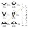55KF Set of 30 Glittered Bats Swirls Hanging Ornament for Birthday Festival Parties