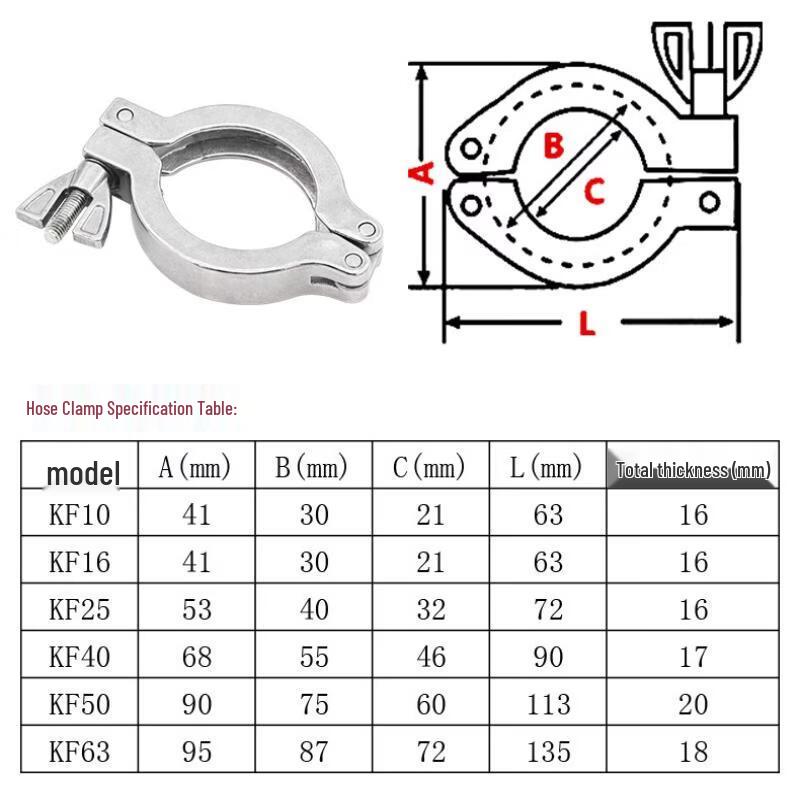 Stainless Steel KF10 Vacuum Quick Release Clamp