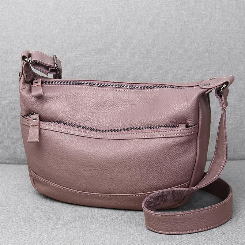 Skórzana Damska Torebka Feiya Ze Skóry Pierwszej Warstwy Krowiej Codzienna Miękka Skóra Torebka dla Kobiety w Średnim Wieku Torba na Ramię Crossbody Torba Półksiężyc