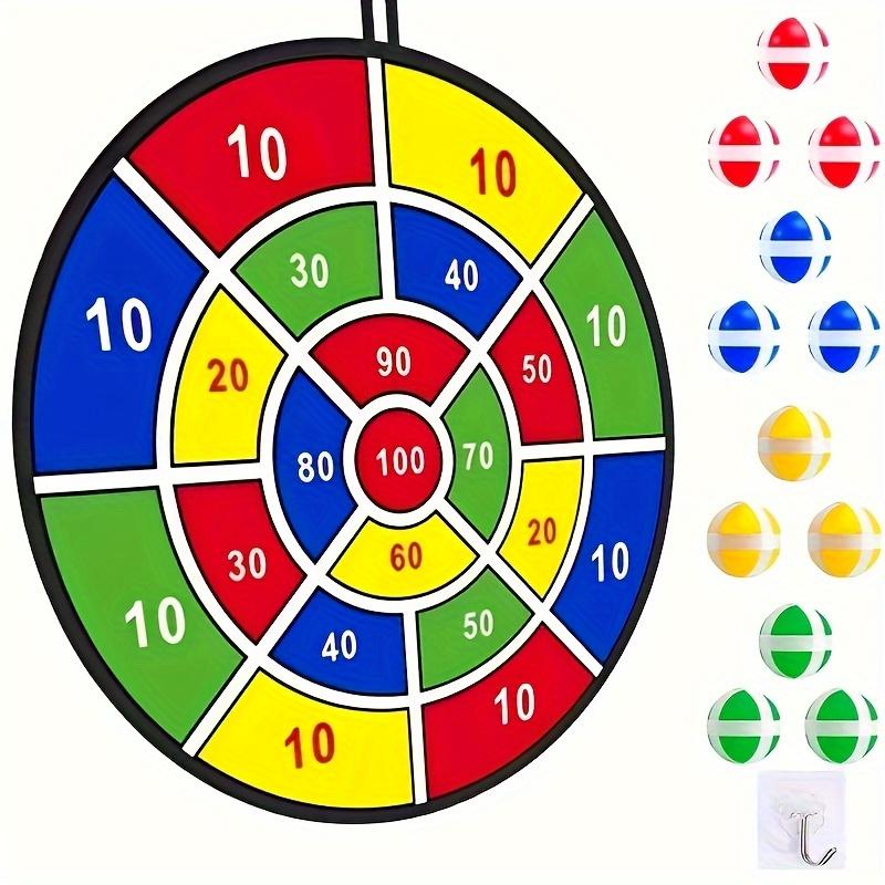 [12pcs Sticky Ball Dart] 12pcs Colorful Sticky Ball Dart Board Set|Vibrant Indoor/Outdoor Party Game,Foldable and Portable for Fun Family Interactions